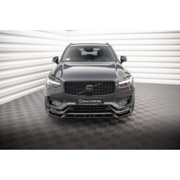 Накладка сплиттер на передний бампер на Volvo XC90 II R-Design рестайл