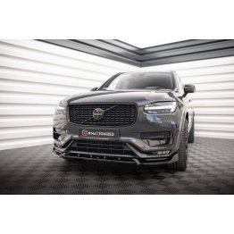 Накладка сплиттер на передний бампер на Volvo XC90 II R-Design рестайл