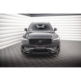 Накладка сплиттер на передний бампер V2 на Volvo XC90 II R-Design рестайл