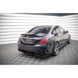 Накладки сплиттеры боковые на задний бампер на Mercedes C W205 C43 AMG Sedan рестайл