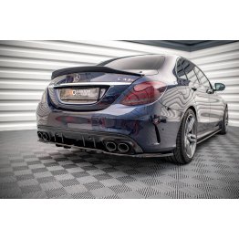 Накладка сплиттер на задний бампер на Mercedes C W205 C43 AMG Sedan рестайл