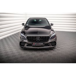 Накладка сплиттер на передний бампер на Mercedes C W205 C43 AMG / AMG-Line рестайл