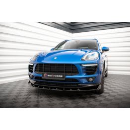 Накладка сплиттер на передний бампер V2 на Porsche Macan I