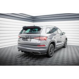 Накладка сплиттер на задний бампер на Skoda Kodiaq Sportline рестайл