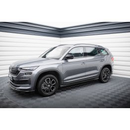 Накладки сплиттеры на пороги на Skoda Kodiaq Sportline рестайл