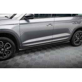 Накладки сплиттеры на пороги на Skoda Kodiaq Sportline рестайл