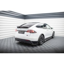 Накладка сплиттер на задний бампер на Tesla Model X рестайл