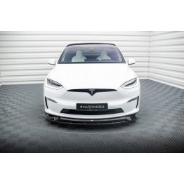 Накладка сплиттер на передний бампер на Tesla Model X рестайл