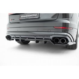Накладка сплиттер на задний бампер V2 на Audi SQ8 / Q8 S-Line рестайл