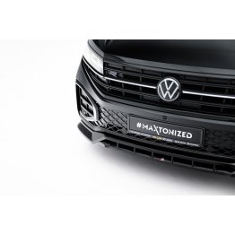 Накладка сплиттер на передний бампер на VW Touareg III R-Line рестайл