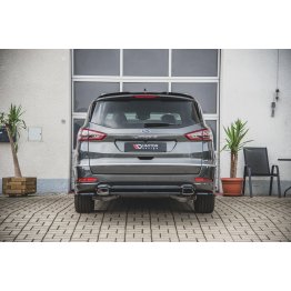Накладка сплиттер на задний бампер центральная на Ford S-Max II Vignale рестайл