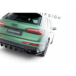 Накладка сплиттер на задний бампер на Audi Q7 4M S-Line рестайл