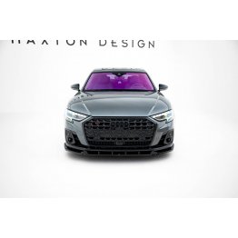 Накладка сплиттер на передний бампер V1 на Audi S8 / A8 S-Line D5 рестайл