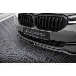 Накладка сплиттер на передний бампер V2 на BMW 5 G30 / G31 рестайл