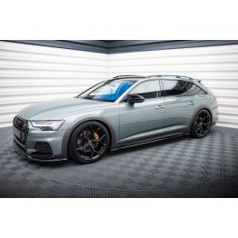 Накладки сплиттеры на пороги на Audi A6 C8 Allroad