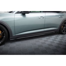 Накладки сплиттеры на пороги на Audi A6 C8 Allroad