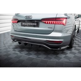 Накладка сплиттер на задний бампер на Audi A6 C8 Allroad